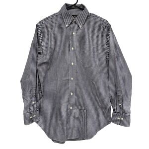 Lauren Ralph Lauren Men's Navy Blue Gingham Check Non-Iron Button Down Shirt